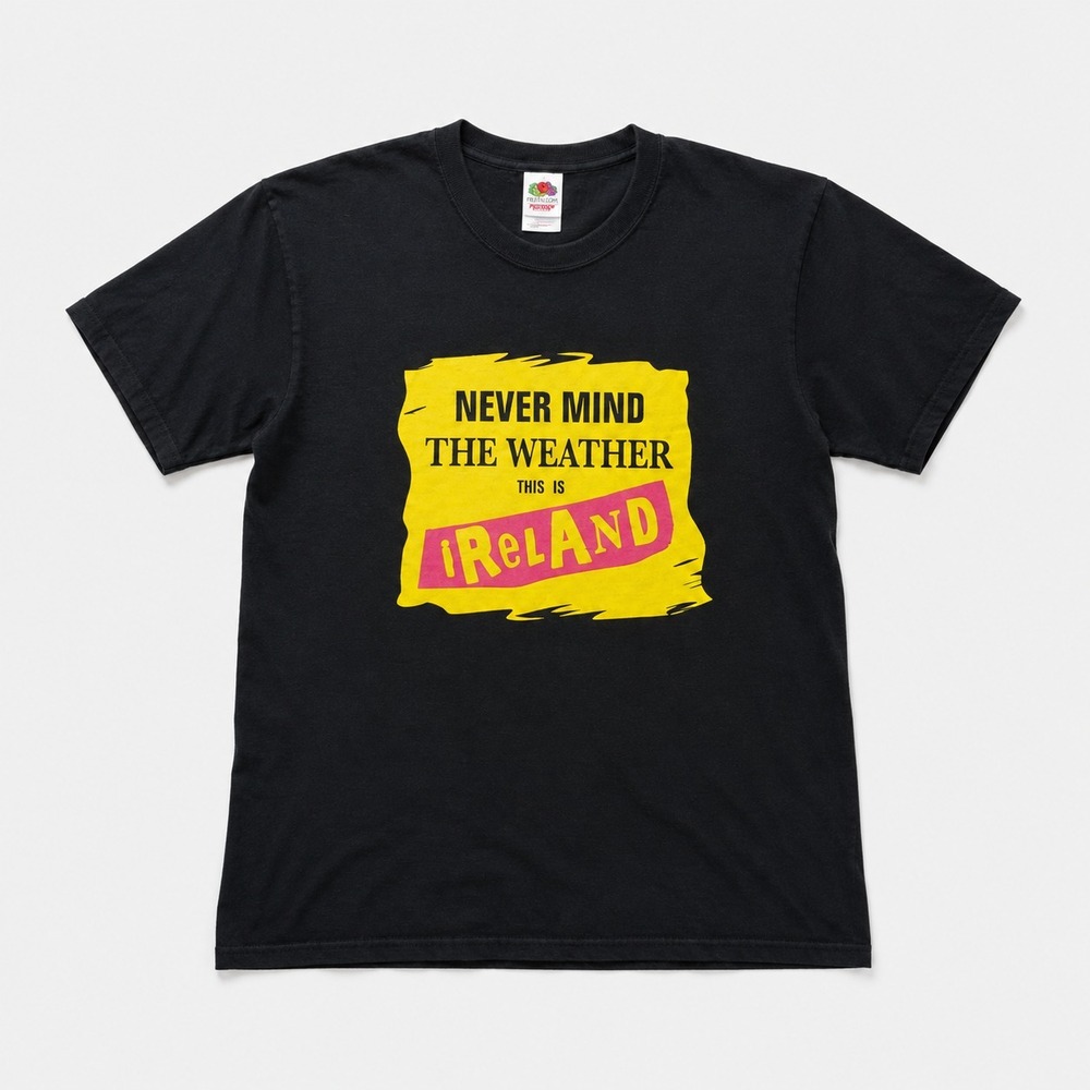 Never Mind the Weather This Is Ireland Graphic T Shirt Adult Large Black Cotton
